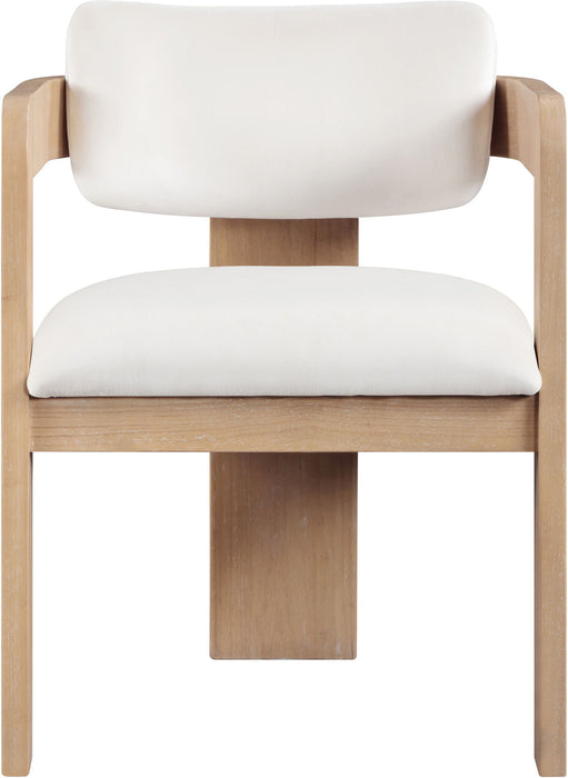 Sacha - Velvet Dining Chair With Natural Base (Set of 2)