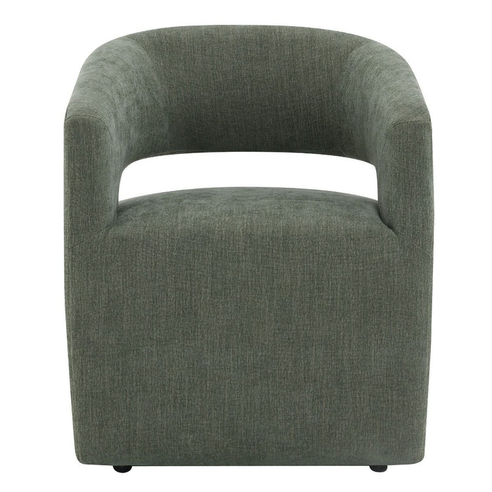Libni - Arm Chair With Casters - Green Linen