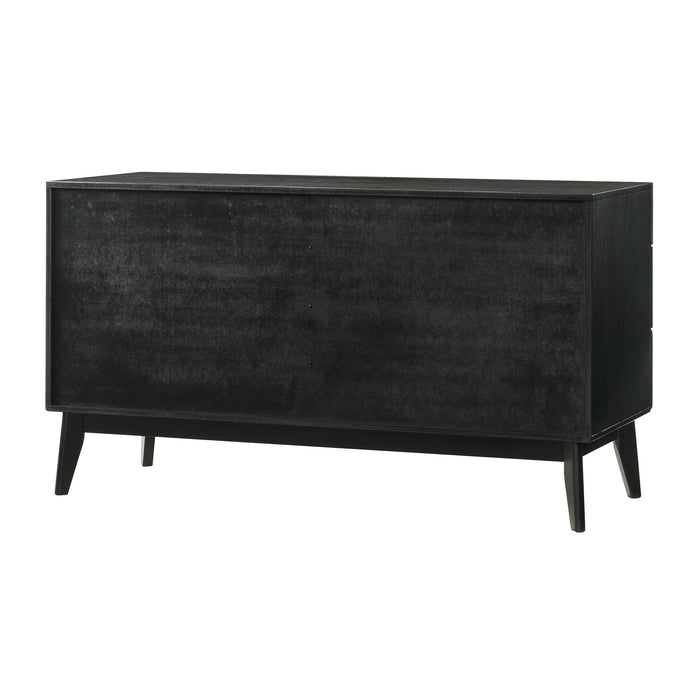 Petra - 6 Drawer Wood Dresser - Black