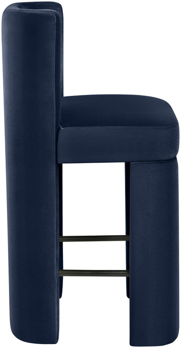 Zuno - Velvet Performance Fabric Upholstered Counter Stool (Set of 2)