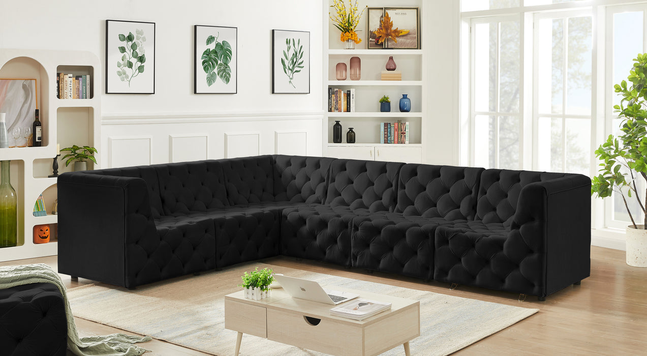 Tuft - Modular Sectional 6 Piece - Black - Fabric