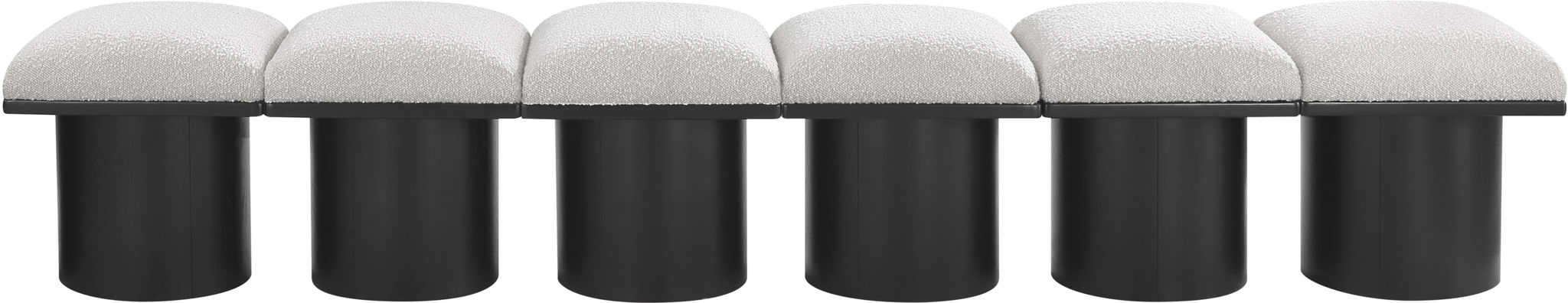 Pavilion - 6 Piece Modular Bench With Black Base