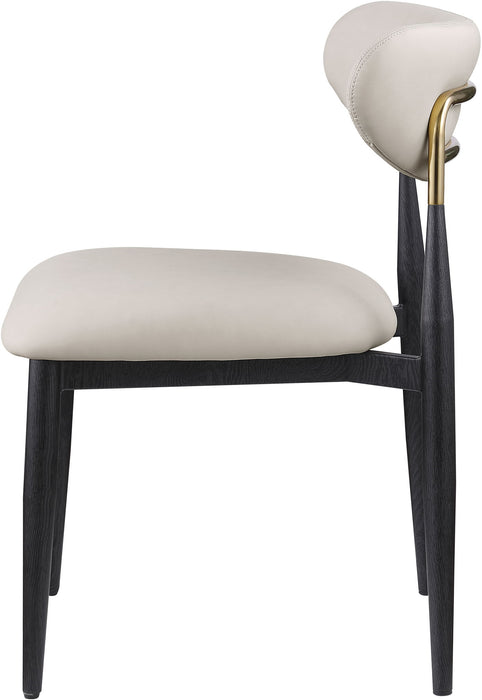 Ronda - Vegan Leather Upholstered Dining Side Chair - Black Legs