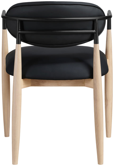 Riccio - Faux Leather Dining Arm Chair (Set of 2) - Natural Frame