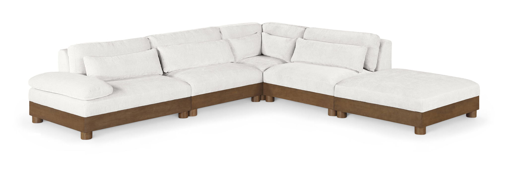 Turin - Chenille Fabric Upholstered Modular Sectional - Cream