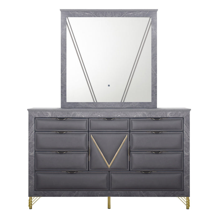 Symmetry - Lighted Mirror - Charcoal