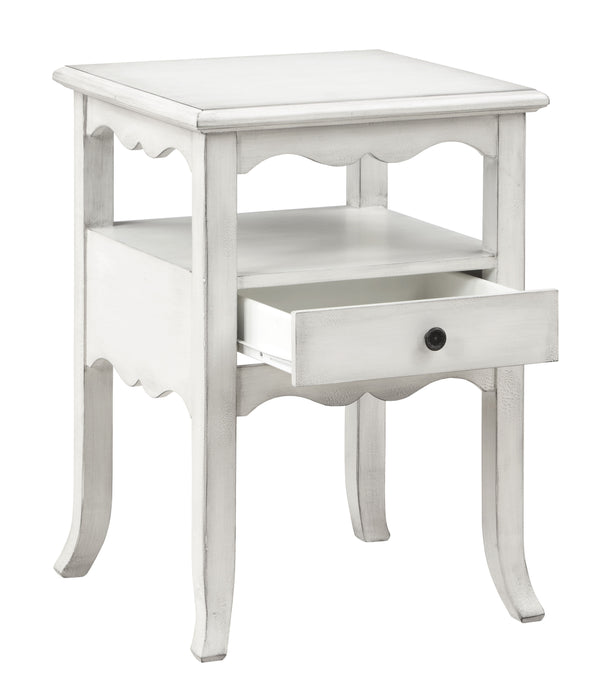 Ovid - One Drawer Accent Table - Burnished White