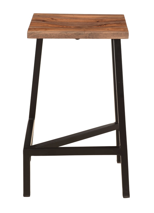 Hill Crest - 24" Solid Wood and Iron Counter Height Barstools (Set of 2) - Black