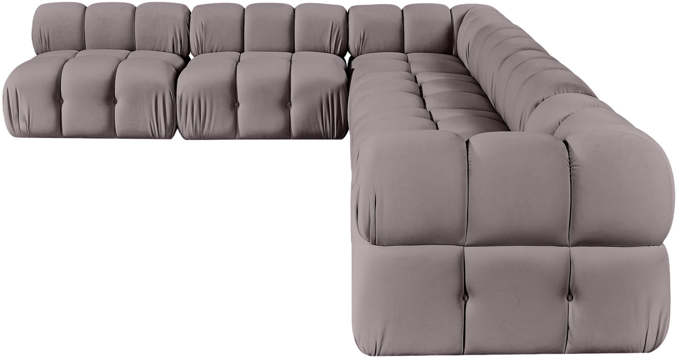 Orin - Velvet 6 Piece Modular L-Shaped Sectional