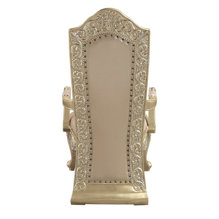 Vatican - Arm Chair (Set of 2) - Synthetic Leather & Champagne Silver