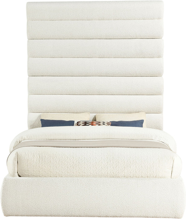 Adam - Boucle Fabric Bed With 89" Headboard