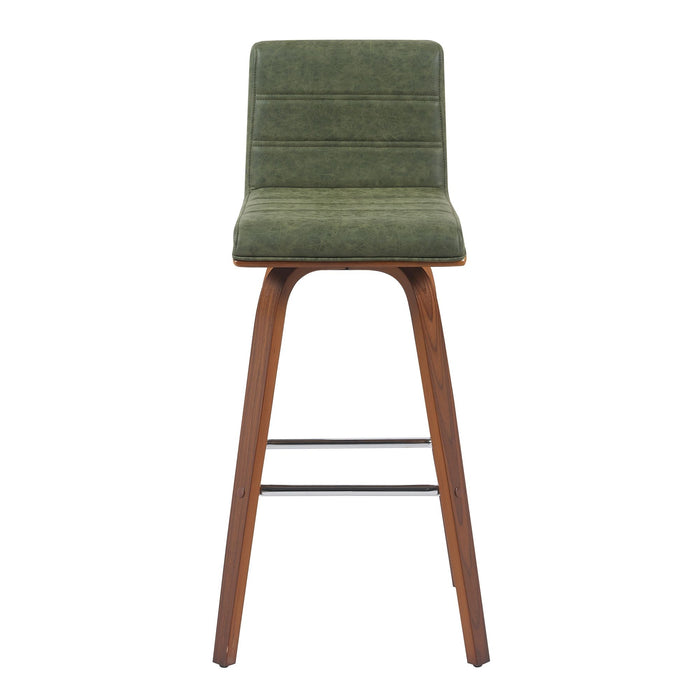 Vienna - Modern Swivel Bar Height Stool - Walnut Finished Wood Frame