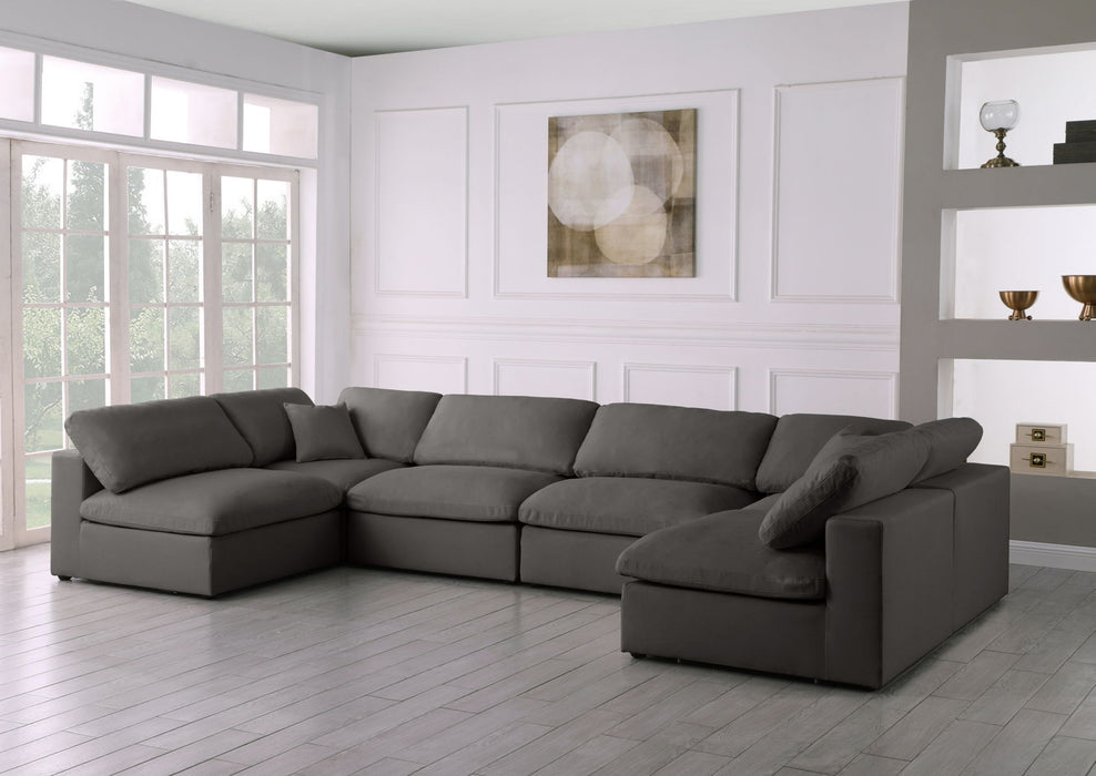 Plush - Velvet Standart Comfort Modular Sectional 6 Piece - Grey