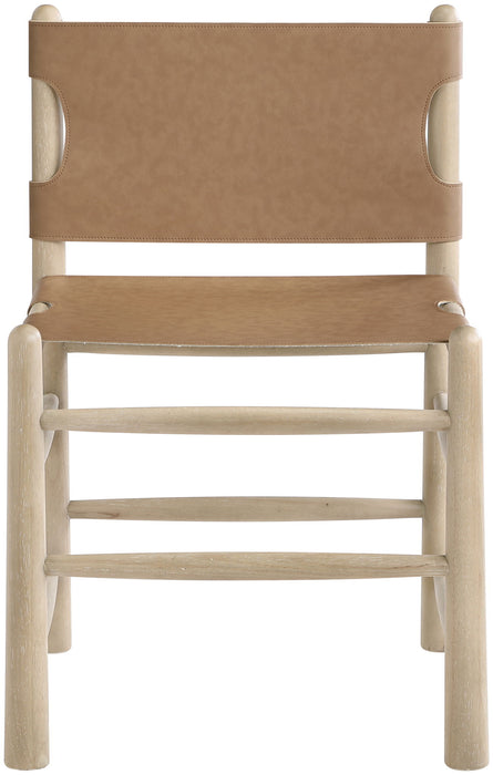 Santos - Vegan Leather Upholstered Dining Chair With Stained Natural Base (Set of 2)