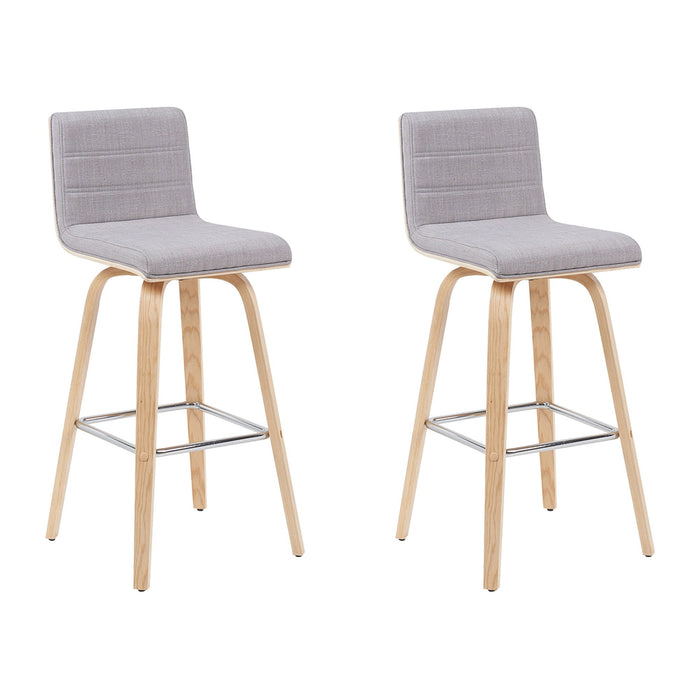Vienna - Modern Swivel Bar Height Stool - Patterned Oak Wood Frame