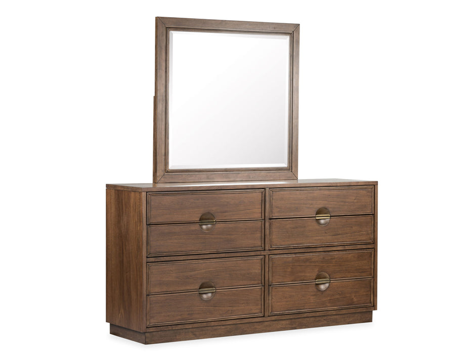 Selena - Double Drawer Dresser With Landscape Mirror - Brown