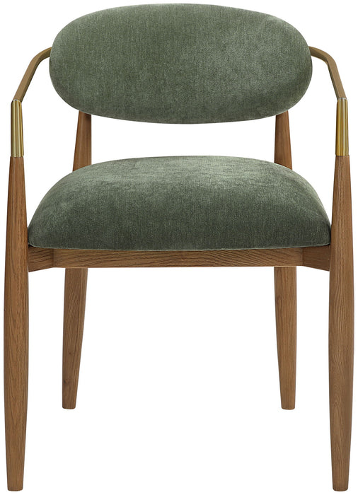 Riccio - Fabric Dining Arm Chair (Set of 2) - Walnut Frame