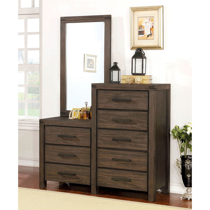 Rexburg - 8 Drawer Dresser Mirror - Wire - Brushed Rustic Brown