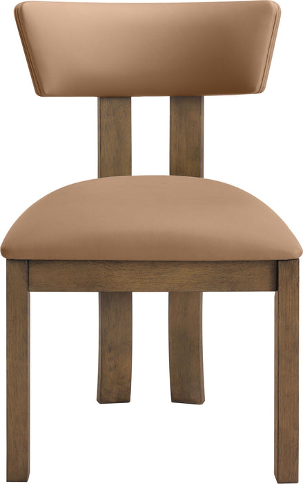 Lavrin - Vegan Leather Upholstered Dining Side Chair (Set of 2) - Walnut Base