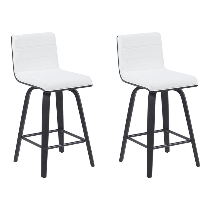 Vienna - Modern Counter Height Swivel Bar Stool - Black Brushed Wood Frame
