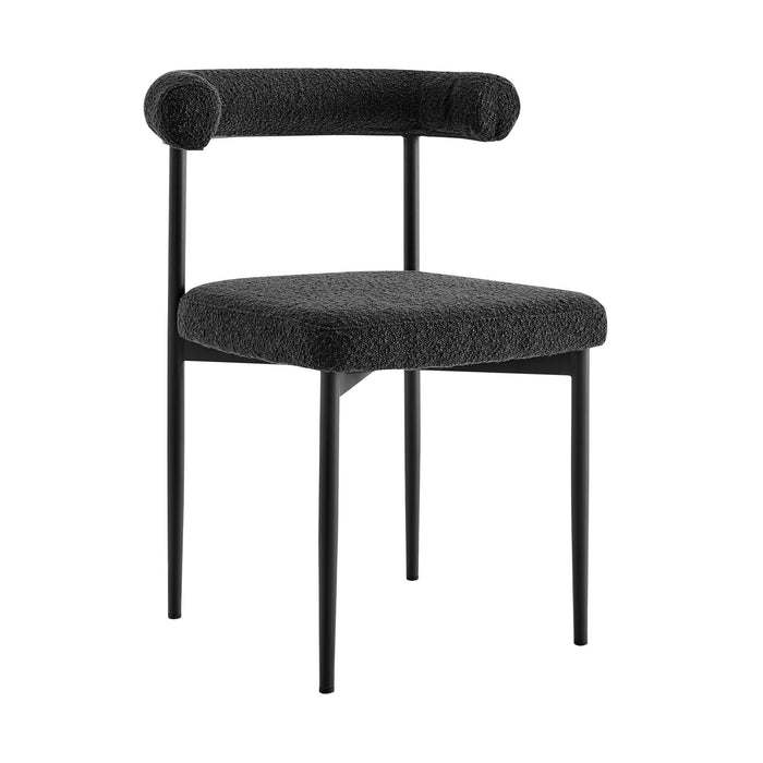 Veronica Shannon -Round Glass Dining Table Set - Matte Black Legs