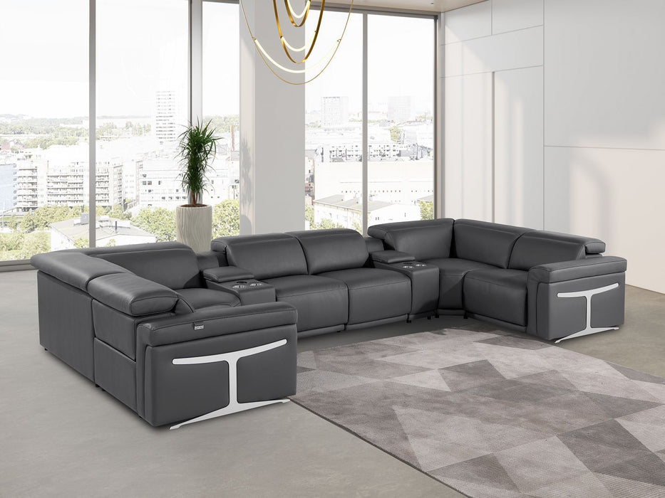 1126 - 8-Piece U-Shaped Sectional Sofa In With 2 Power Recliners & Power Headrests