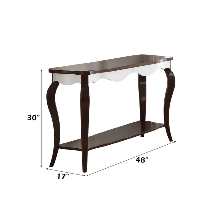 Mathias - Sofa Table - White & Walnut