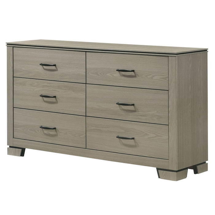 grey weathered dresser American Woodcrafters Stonebrook Antique Gray Dresser