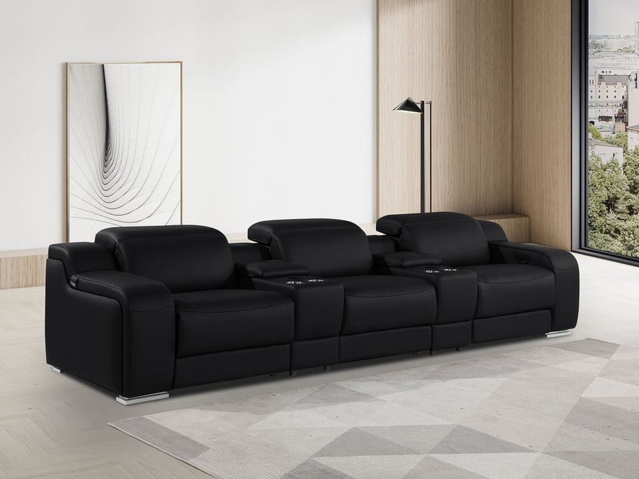 1116 - 5-Piece Modular Power Reclining Sofa In With 3 Power Recliners & Power Headrests