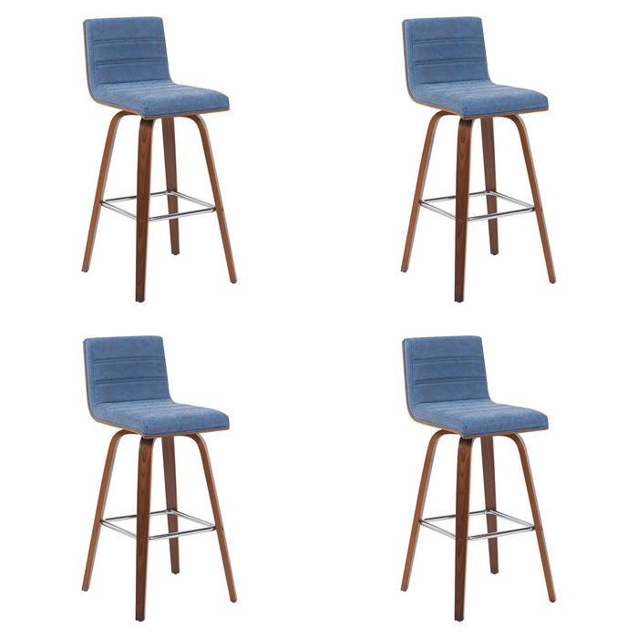 Vienna - Modern Swivel Bar Height Stool - Walnut Finished Wood Frame
