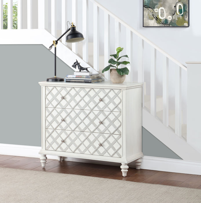 Nano - Three Drawer Accent Chest - White / Gray