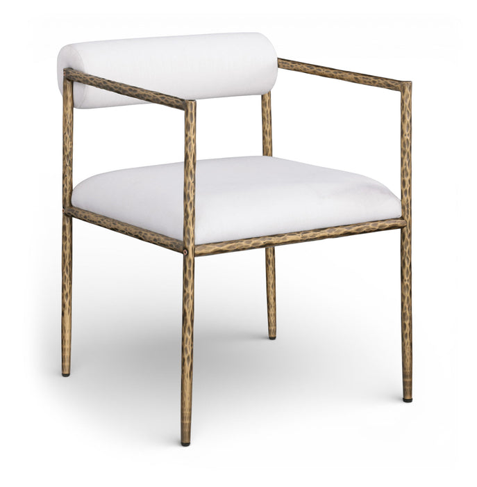 Axis - Linen Textured Cream Fabric Upholstered Dining Chair (Set of 2)