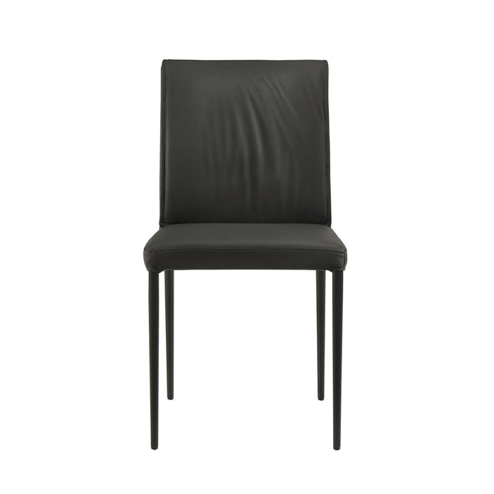 Meriam - Full Back Top Grain Leather Upholstered Metal Dining Chairs (Set of 2)