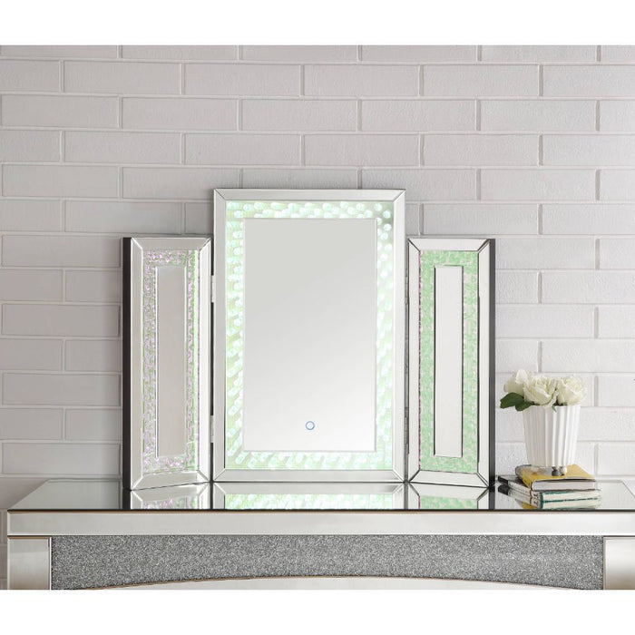 Nysa - Accent Mirror With LED - Mirrored & Faux Crystals