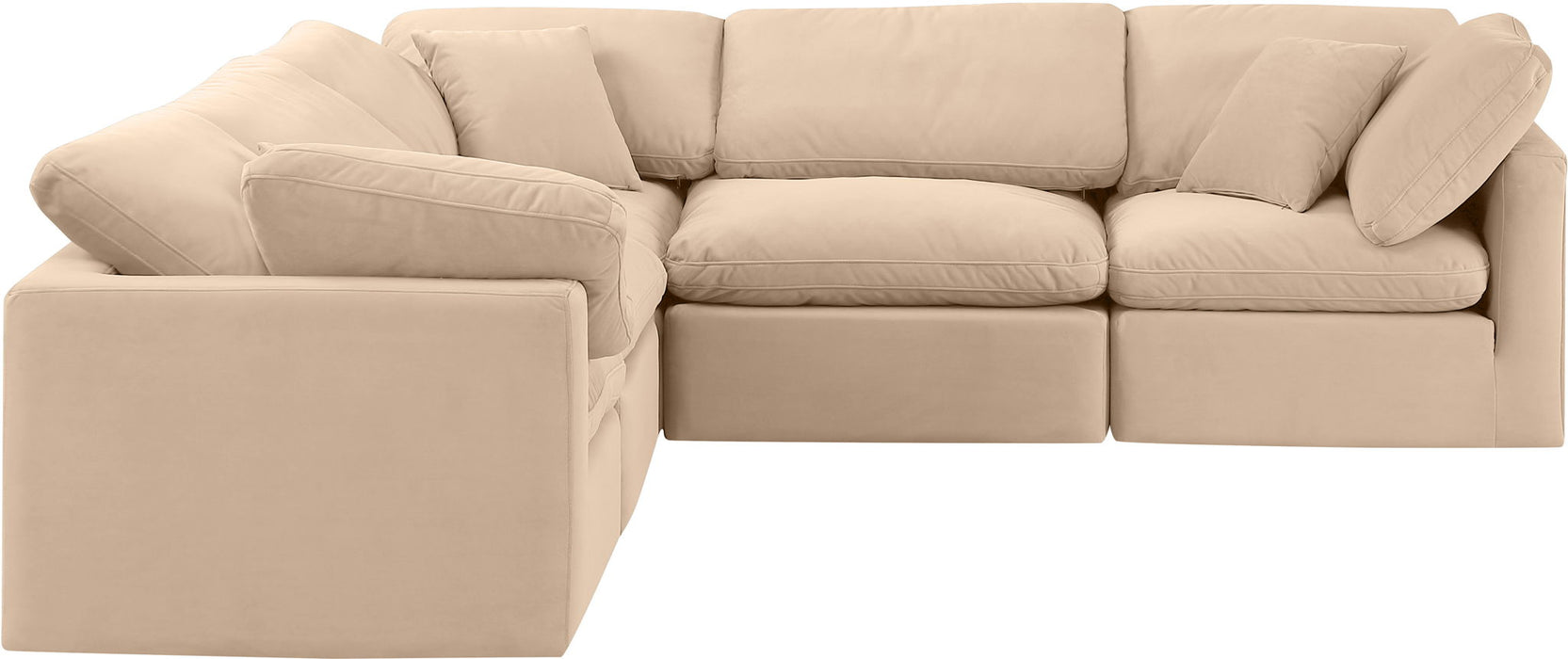 Indulge - Velvet 5 Piece Modular Corner Sectional
