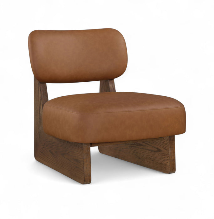 Vetra - Vegan Leather Upholstered Accent Chair With Brown Base