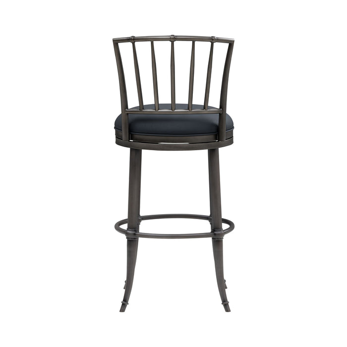 Vince - Commercial Grade Steel Frame Faux Leather Upholstered Swivel Bar Height Barstool