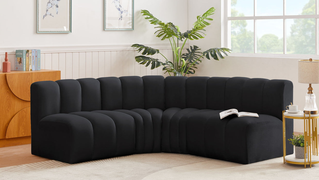 Arc - Velvet 4 Piece Corner Modular Sofa