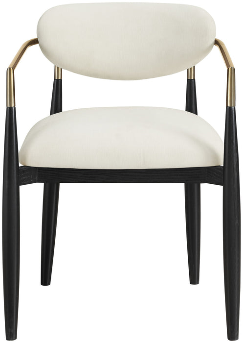 Riccio - Fabric Dining Arm Chair (Set of 2) - Black And Gold Frame