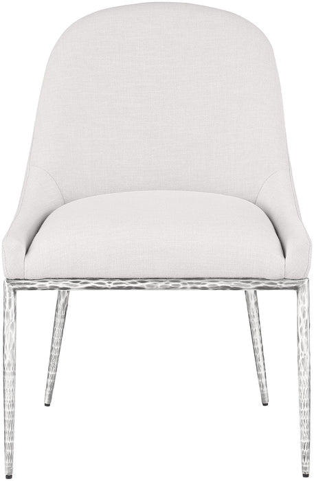 Ferro - Upholstered Dining Side Chair With Brushed Silver Legs