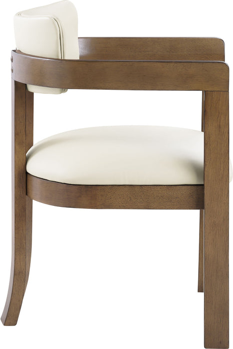 Lavrin - Vegan Leather Upholstered Dining Arm Chair (Set of 2) - Walnut Base