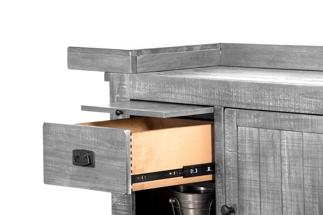 Traditional Wood Home Bar With Stools