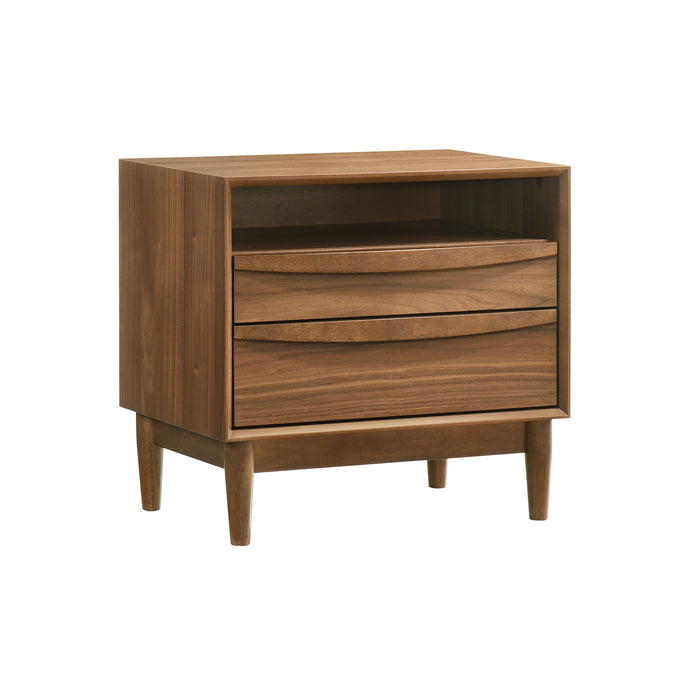 Artemio - 2 Drawer Wooden Nightstand With Shelf