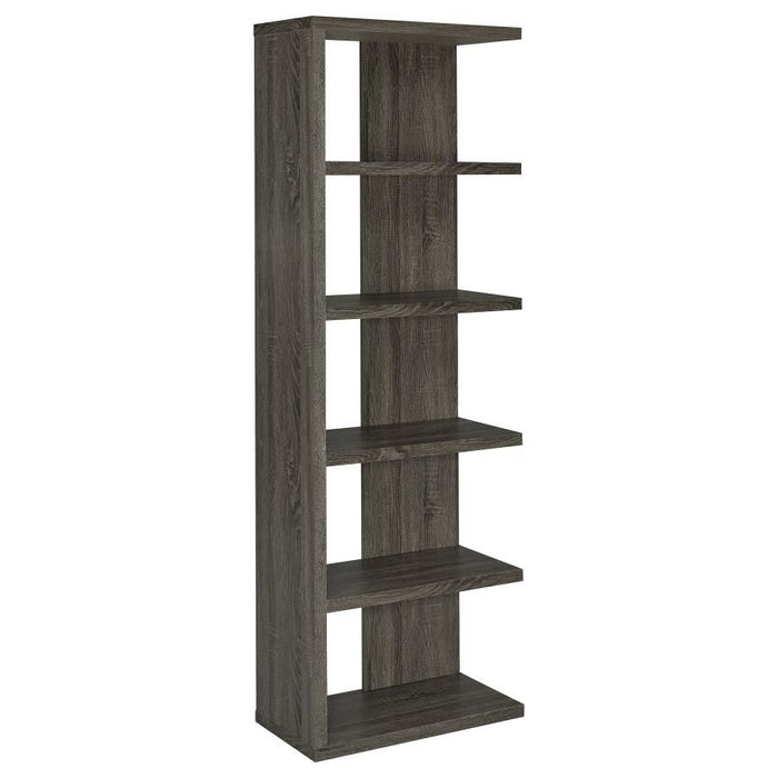 Harrison - 5-Shelf Bookshelf - Weathered Gray