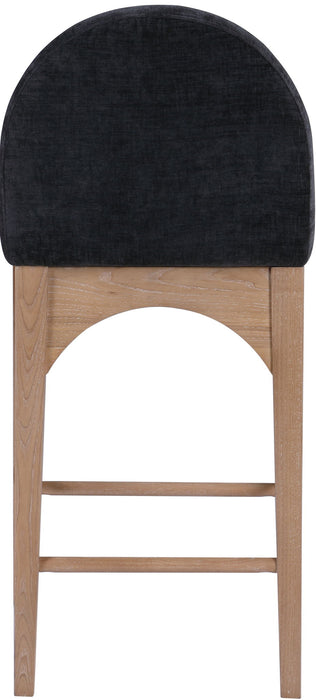 Waldorf - Chenille Stool With Natural Legs