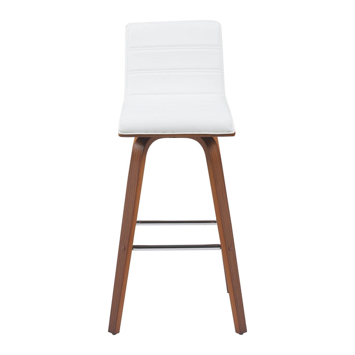 Vienna - Modern Swivel Bar Height Stool - Walnut Finished Wood Frame