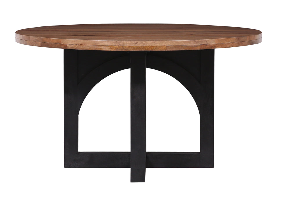 Gateway - Round Dining Table (2 Cartons) - Natural / Black