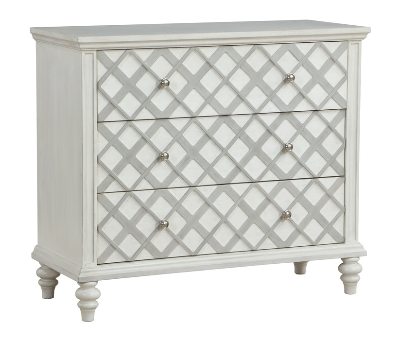 Nano - Three Drawer Accent Chest - White / Gray