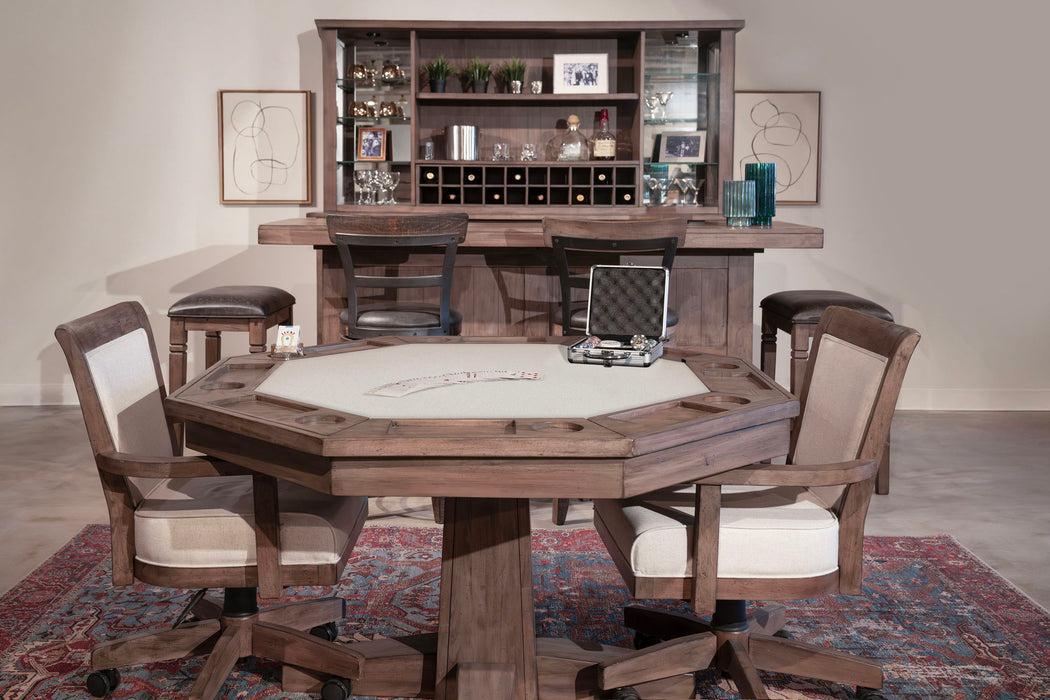 Doe Valley - Game Chair With Casters, Cushion Seat & Back - Dark Brown