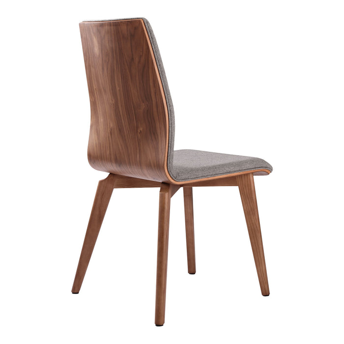 Archie - Mid-Century Dining Chair (Set of 2) - Walnut / Gray